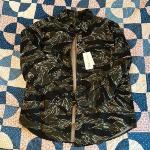 Dockers X Jon Rose for Waves For Water. Classic tiger stripe camo button up.